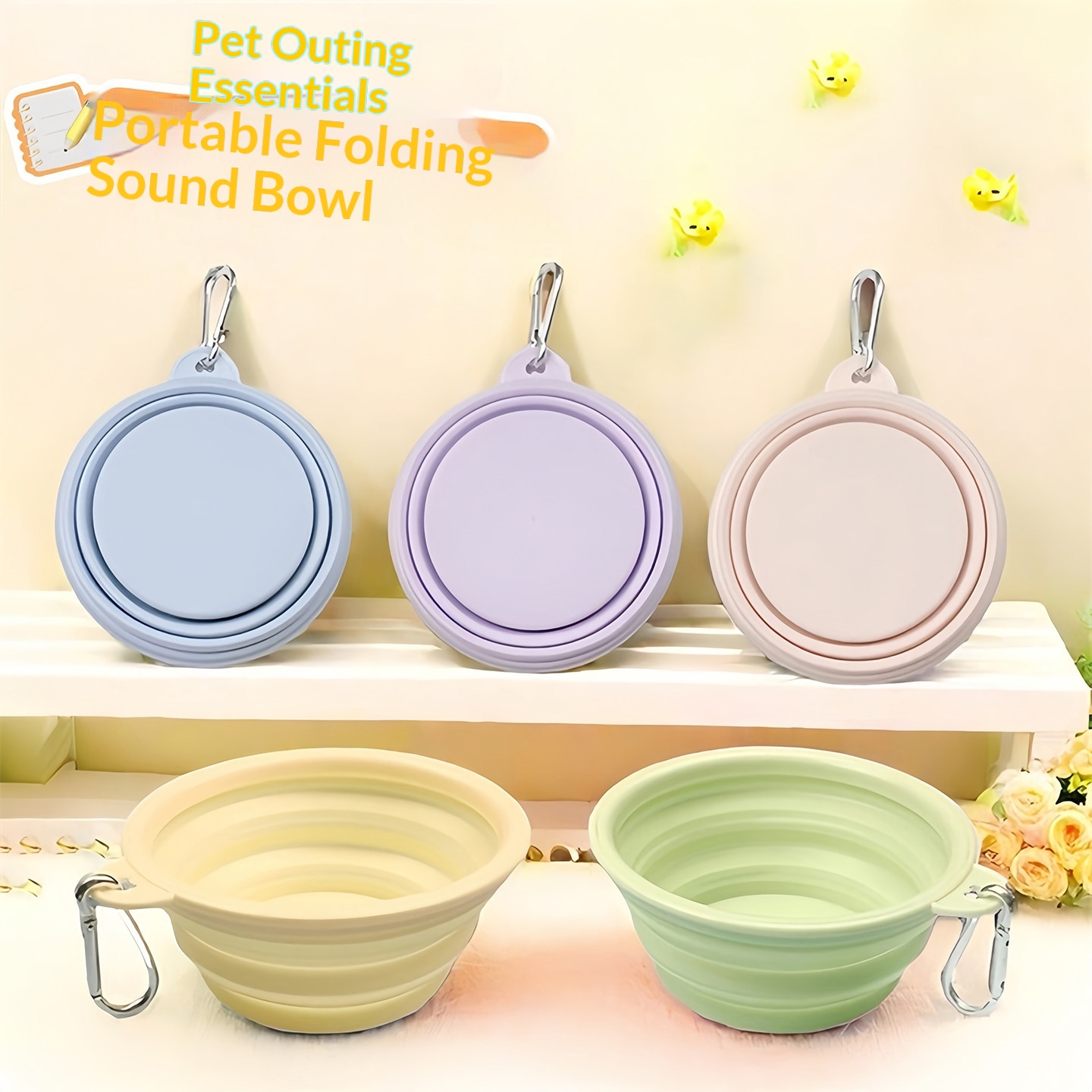 Water Bag Collapsible - Silicone Dog Food Water Bowl Collapsible