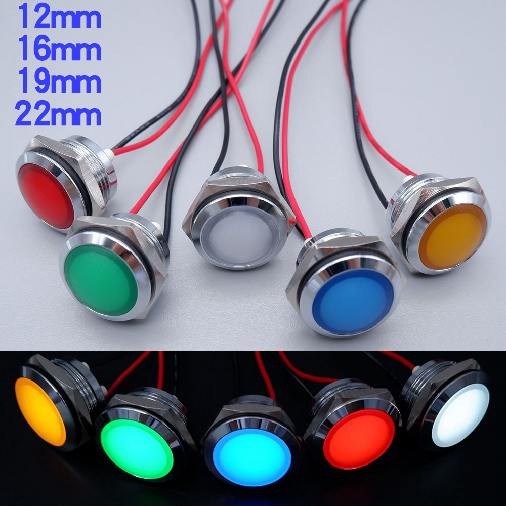 Metal LED Indicator Light 12mm - Signal Panel Orange 评论和价格