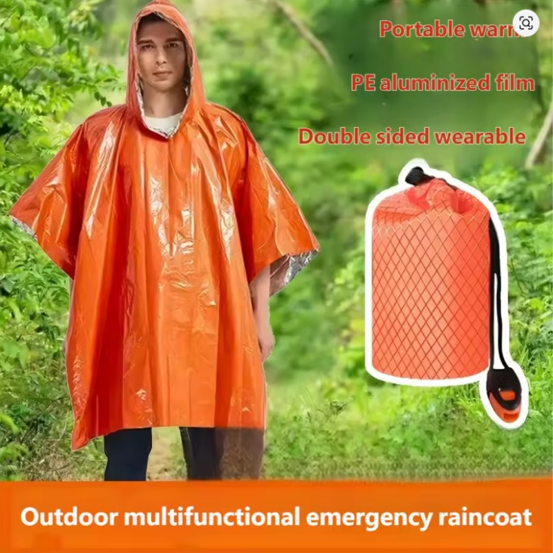 Emergency Poncho 4 Pcs,Film Th - Survival Blanket Reflective 评论和价格