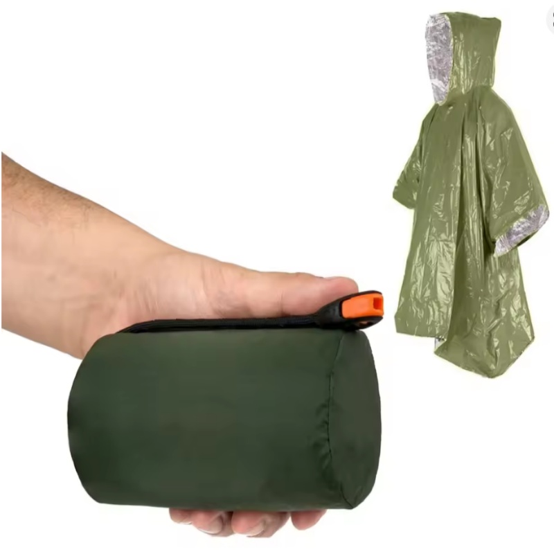 Emergency Poncho 4 Pcs,Film Th - Survival Blanket Reflective 评论和价格